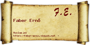 Faber Ernő névjegykártya
